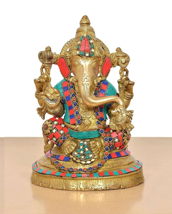 Brass Lord Ganesha Idol (Height 11 Inch) Entryway Setting