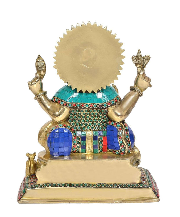 Brass Lord Ganesha Idol (Height 13 Inch)