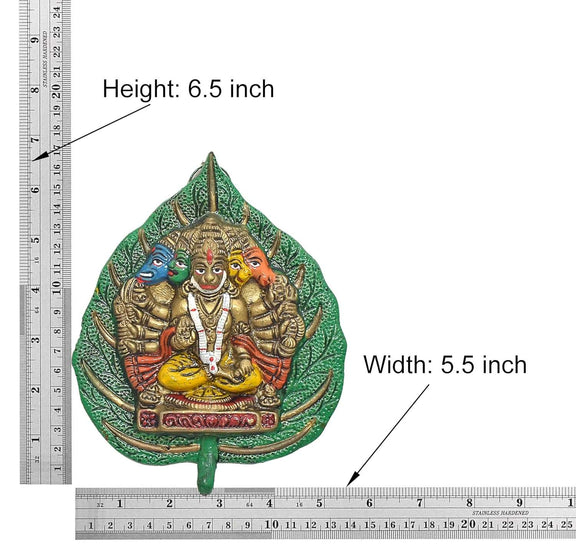 Metal Panchmukhi Hanuman Ji Wall Hanging (Height: 6.5 Inch)