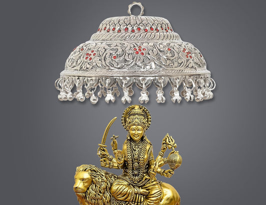 Metal Silver Carved Chattar (Height : 3.5 Inch)