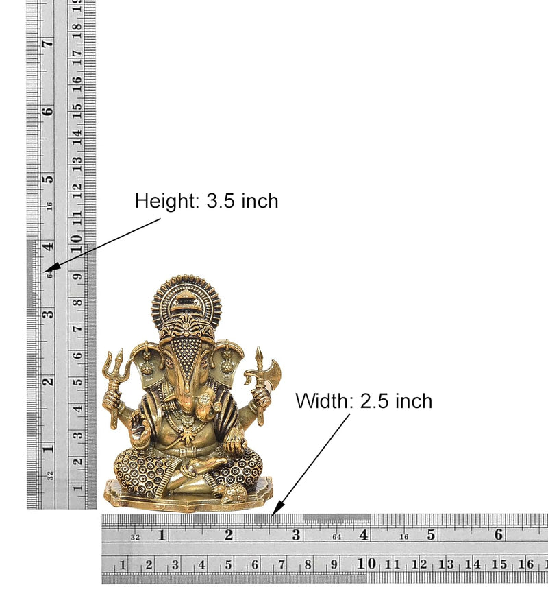 Bronze Lord Ganesha Idol (Height: 3.5 Inch)