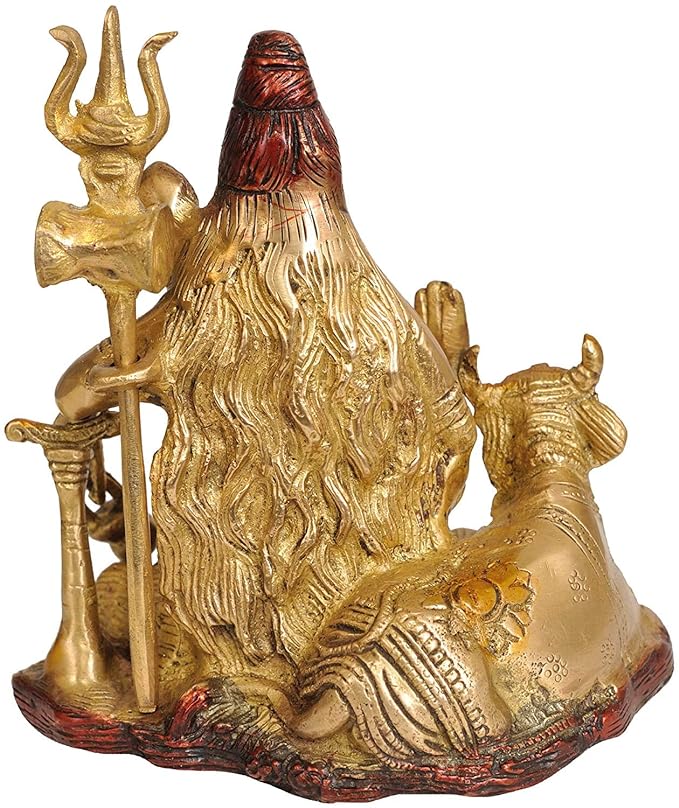 Brass Lord Shiva with Yoga Danda Height: 6 Inch Craft Detail