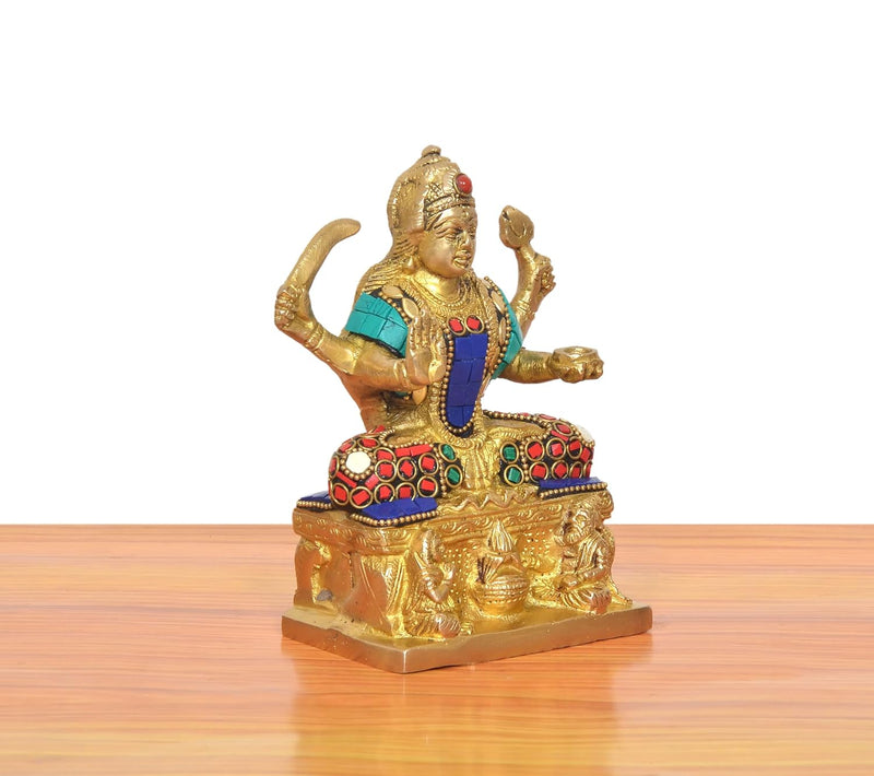 Brass Goddess Santoshi Maa Statue (Height: 5.5 inch)