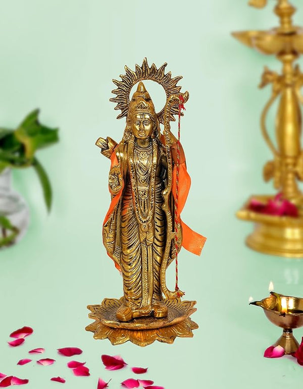 Metal Shree Ram ji Murti Idol Statue for Temple Mandir Home Ofiice Shop, Height : 13 inch Mandir Setting
