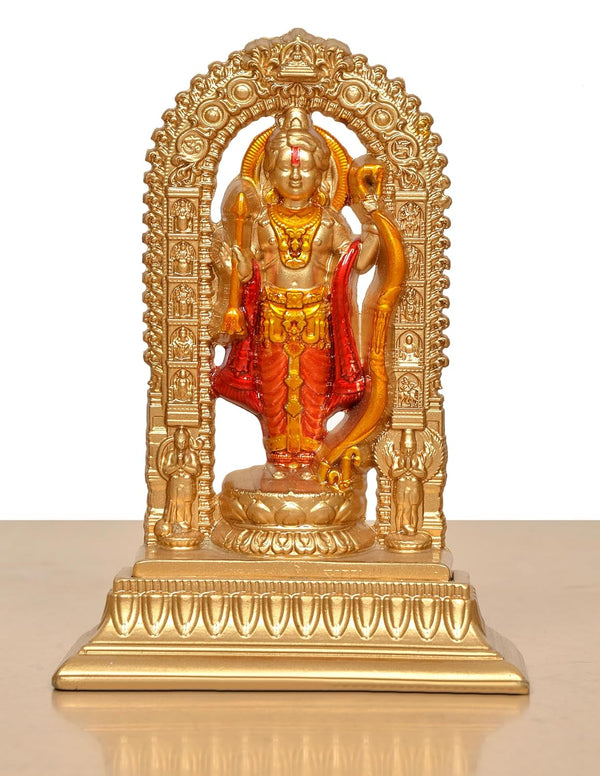 Resin Ram Lalla Murti in Ayodhya Mandir (Height 5 inch) Study Setting