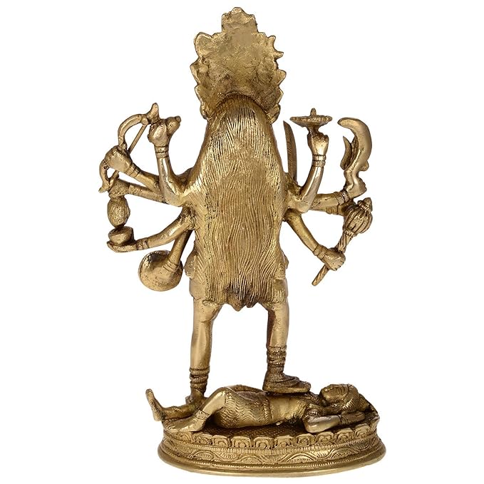 Goddess Kali Mahakali/kalika/Shakti Lord Brass Idol Statue (7 x 3 x 11 Inches) Craft Detail