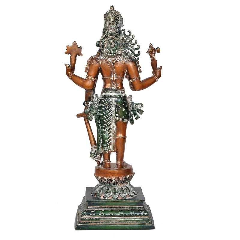 Brass Standing Hariharan, Half Shiva, Half Vishnu Statue (Height 21.5 Inch)