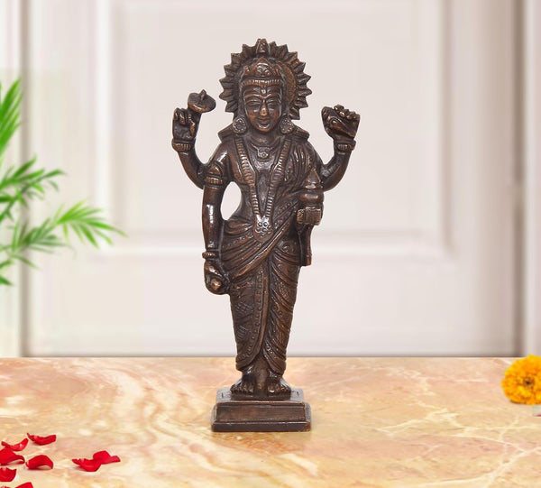 Brass Dhanvantri The Physician of God Statue (Height: 6 Inches) (Brown) Mandir Setting