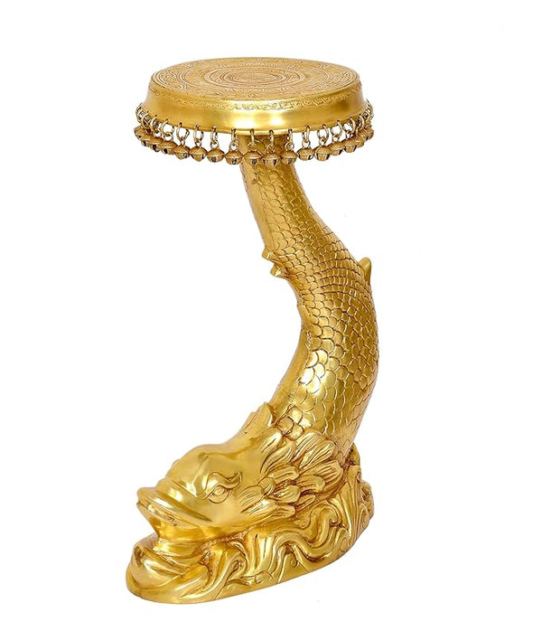 Brass Fish Design Home Decor Table (Height: 20 Inch) Study Setting