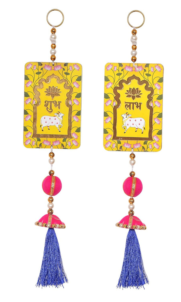 Shubh Labh for Door Entrance for Home Decoration, shubh labh Door Hanging Diwali Decor Home mandir (Height 12 Inch) Study Setting