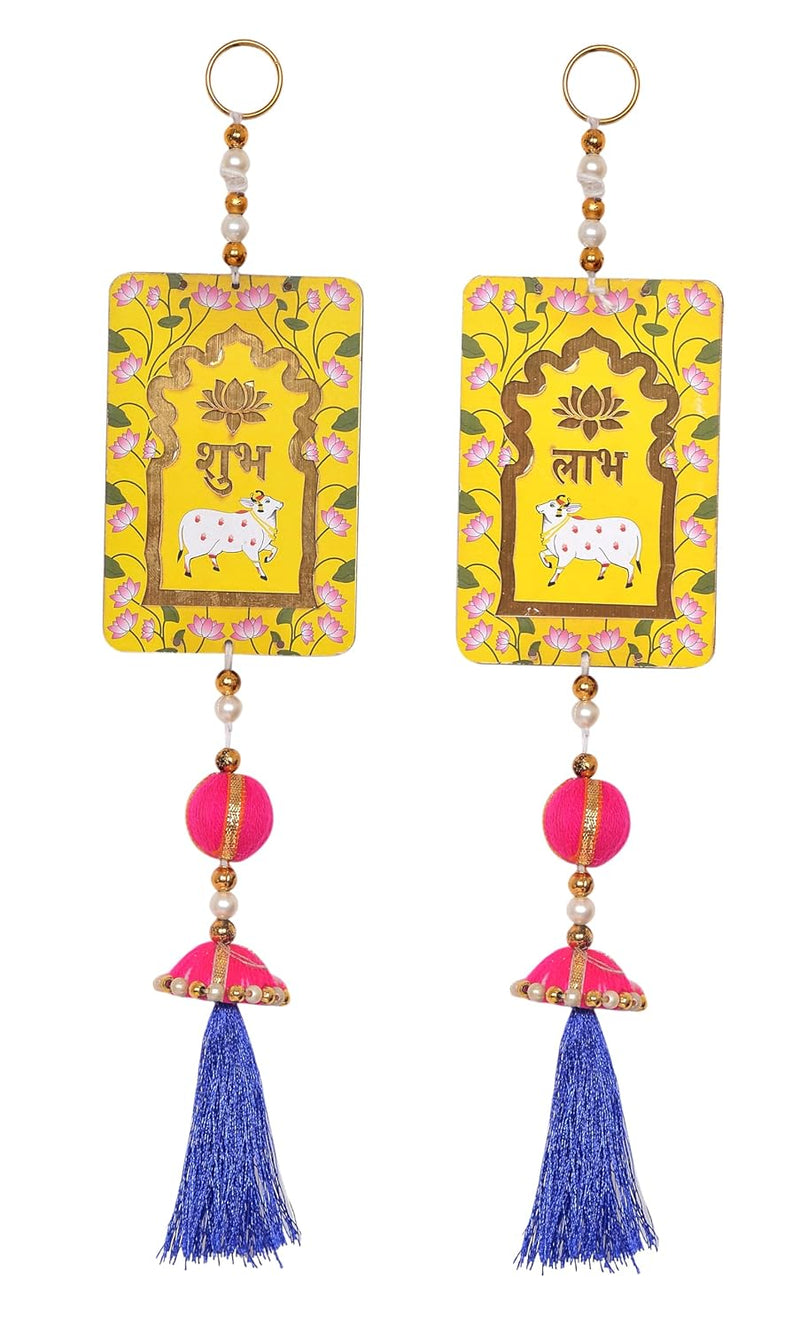 Shubh Labh for Door Entrance for Home Decoration, shubh labh Door Hanging Diwali Decor Home mandir (Height 12 Inch)