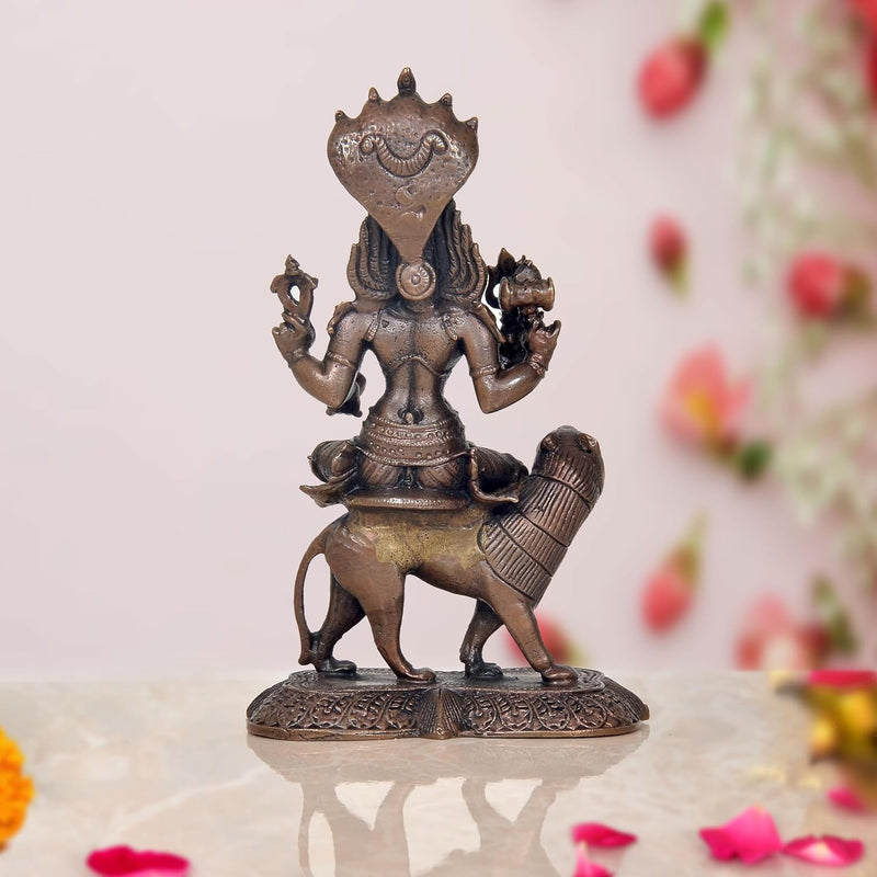 Copper Pratyangira Statue (Height :6 Inch)