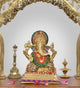 Brass Lord Ganesha Idol (Height 7.5 Inch) (Multicolour 2)
