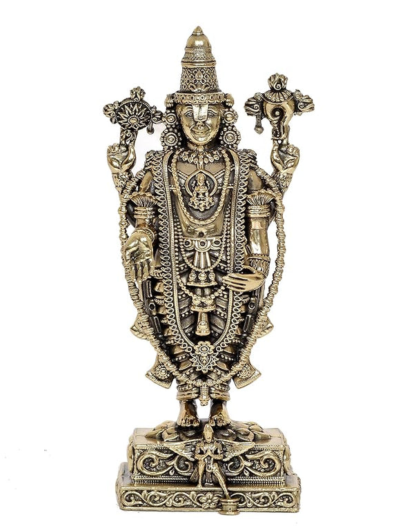 Fine Brass Lord Tirupati Bala Ji Idol Statue Home Temple Office Figurine Showpiece Height 8 Inch Study Setting