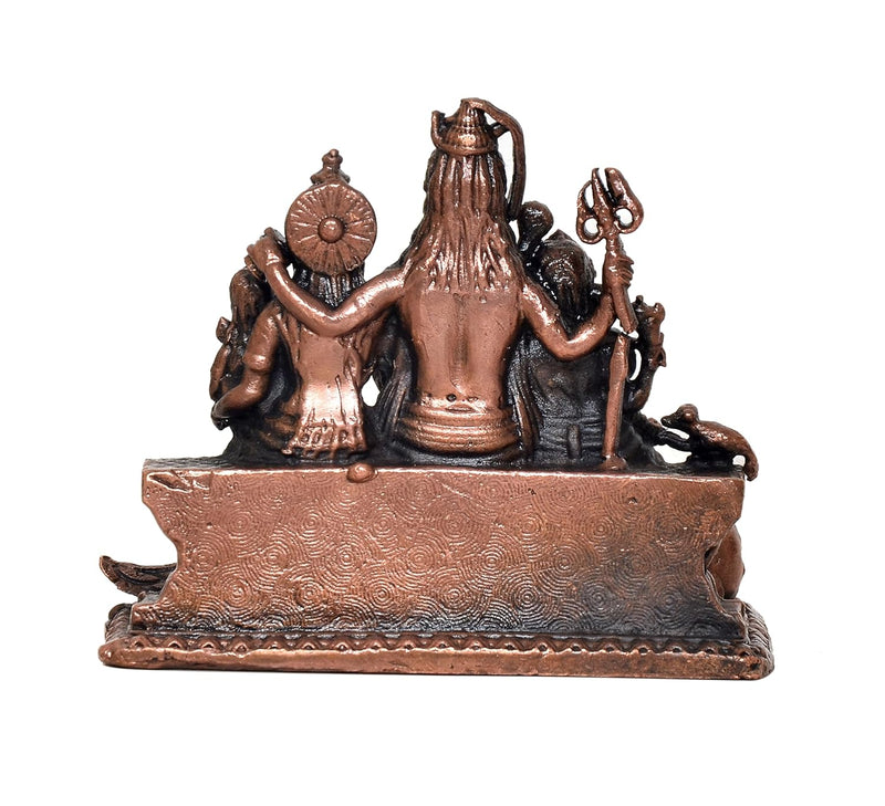 Copper Shiv Parivar Murti for mandir (Height 2.5 Inch)