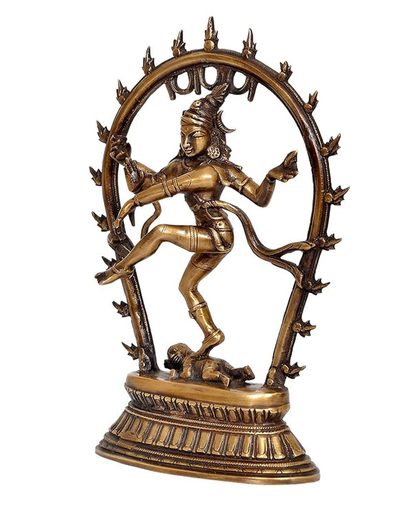 Brass Natraj Lord Shiva Dancing Natraj Brassl Idol Statues (Height: 12 inch) Study Setting