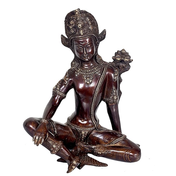 Brass Indra Dev Statue (Height 10 inches)