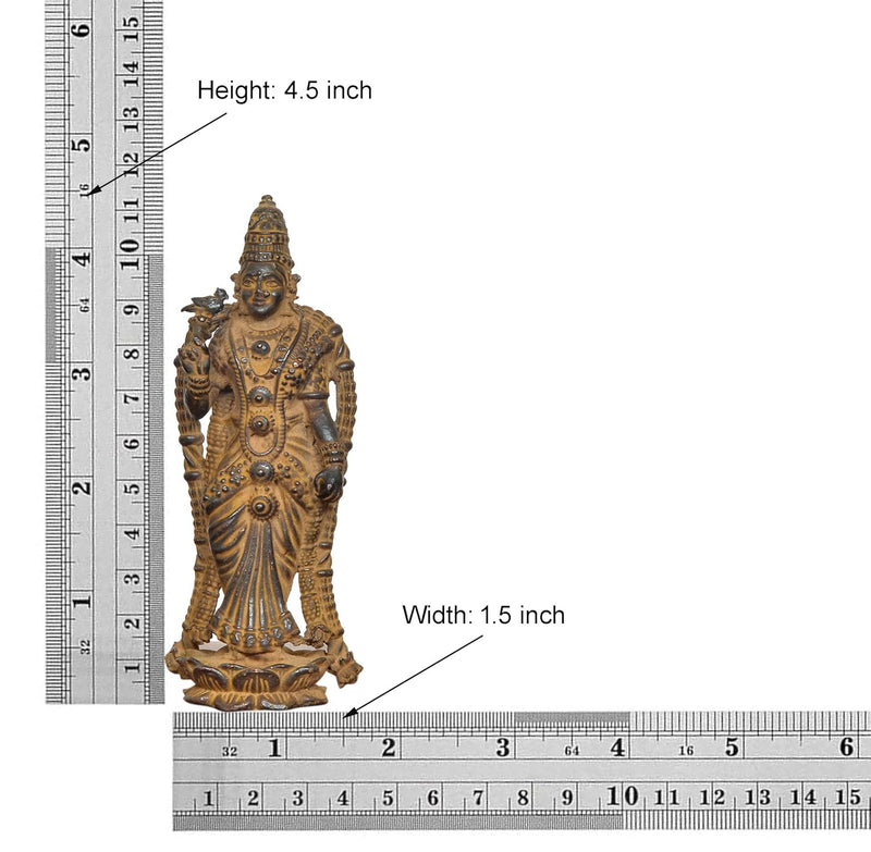 Copper Madurai Meenakshi Idol (Height: 4.5 Inch)