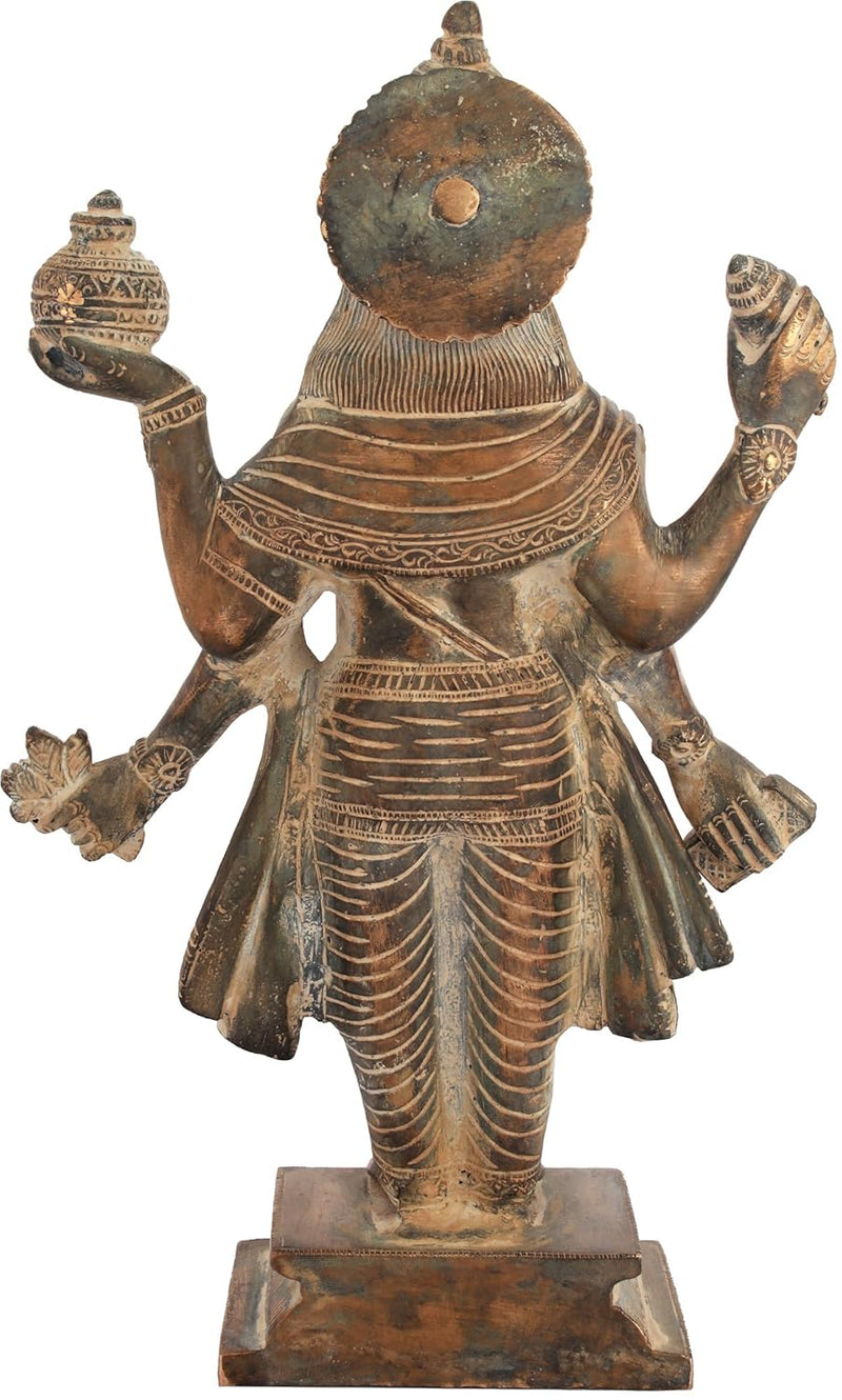 Brass Dhanvantari - The Physician of The Gods Idol (Height: 10inches)