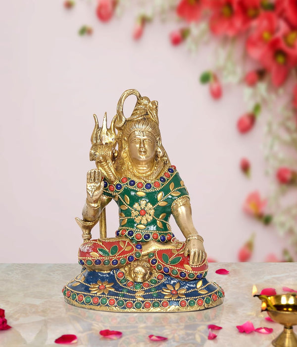 Brass Lord Shiva Shiv Murti Sculpture,(Home Decor, Mandir, Ofice) Height : 7 Inch Mandir Setting