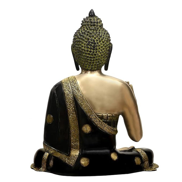 Brass Medicine Buddha Statue (Height 23 inches) Study Setting
