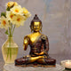 Brass Buddha Give Blessings Idol Statue Murti (Height: 10 Inch)