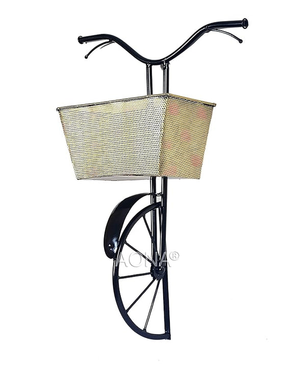 Iron Cycle Wall Hanging for Books Newspaper Flowers (Height: 27 Inches) Study Setting