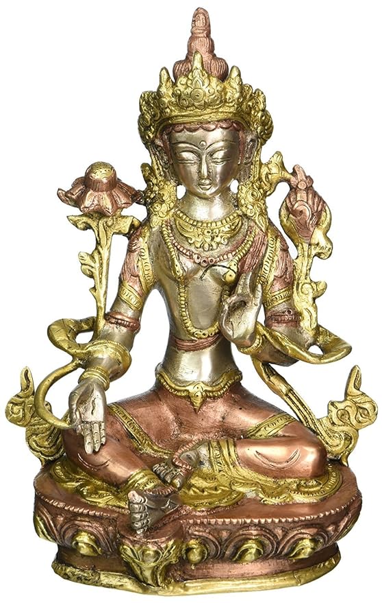 Goddess Green Tara - Brass Statue Height : 8.5 inches Entryway Setting