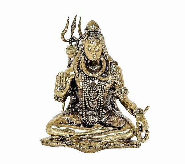 Fine Brass Lord Shiva Shiv Murti Sculpture, Height : 4 Inch (Home Decor) Entryway Setting