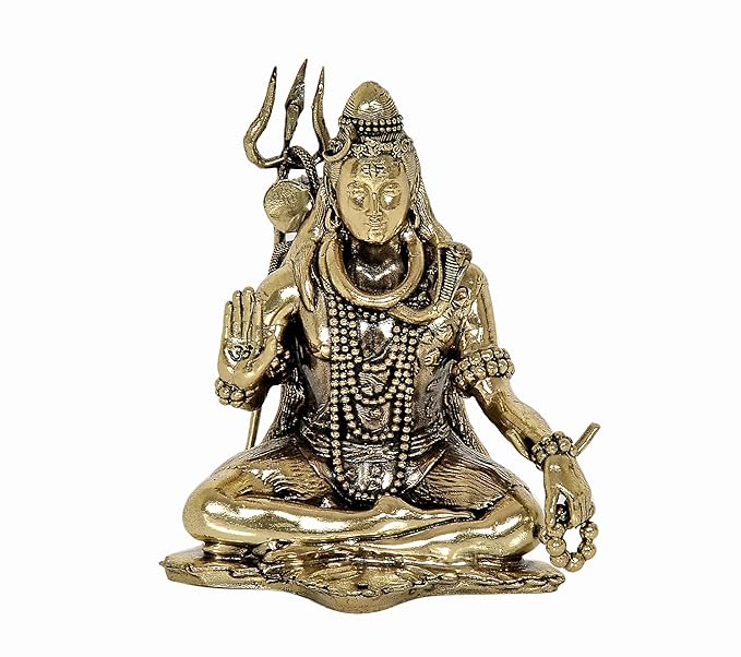 Fine Brass Lord Shiva Shiv Murti Sculpture, Height : 4 Inch (Home Decor) Craft Detail