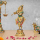 Brass Krishna with Flute Statue (Height 9.5 Inch)