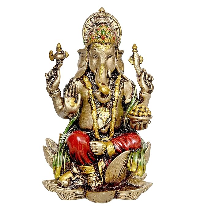 Polyresin Lord Ganesha Statue (Height: 7.5 Inches)