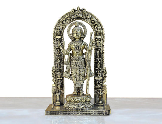 Superfine Brass Ram ji ki Murti Ram Lalla Statue in Ayodhya Mandir for Home and Office Decor (Height 8 inch)