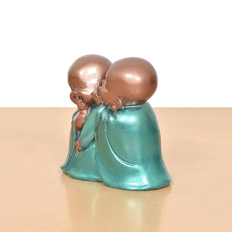 Resin Little Laughing Buddha Monk Sculpture (Height 4.5 Inch)