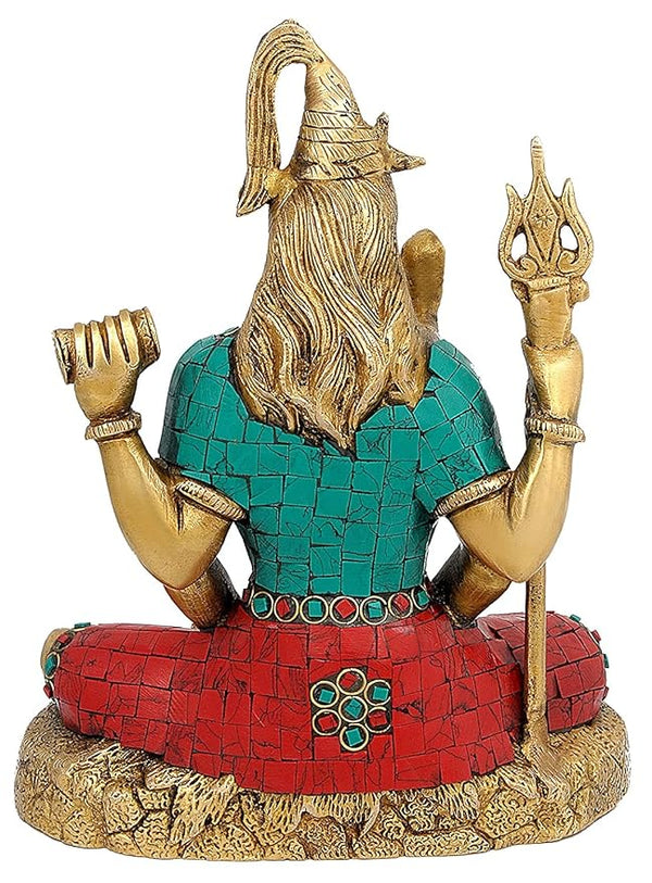 Shiva Brass Statue Height 8 Inch Study Setting