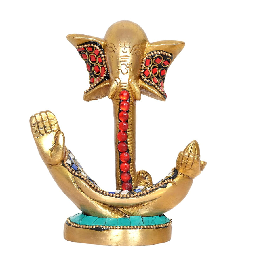 Brass Modern Ganesha Idol Ganesh Statue | for Home Decor/Office Entrance/Temple/Diwali Gift | (Height : 5 inch) Craft Detail