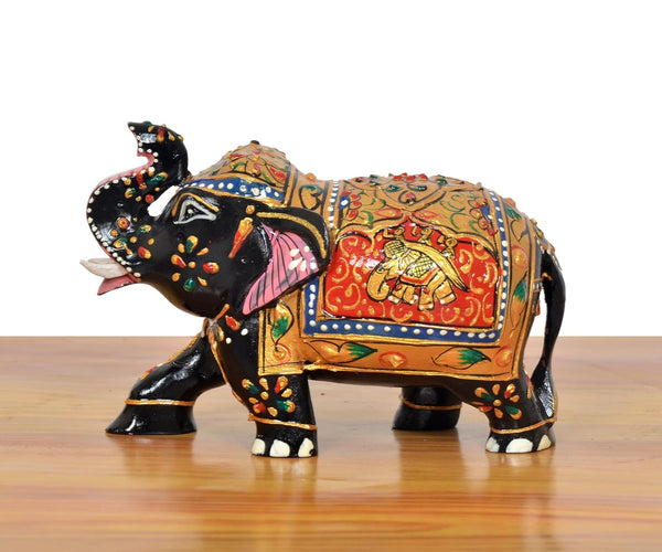 Wooden Elephant Show Piece (Height 3 Inch) Study Setting