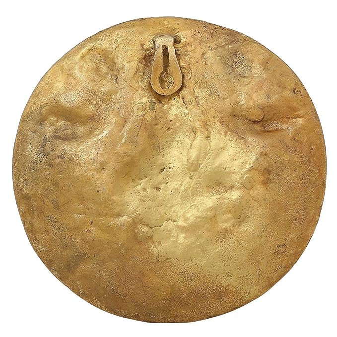 Brass Goddess Lakshmi Wall Hanging Plate, Height 7.5 Inches Craft Detail