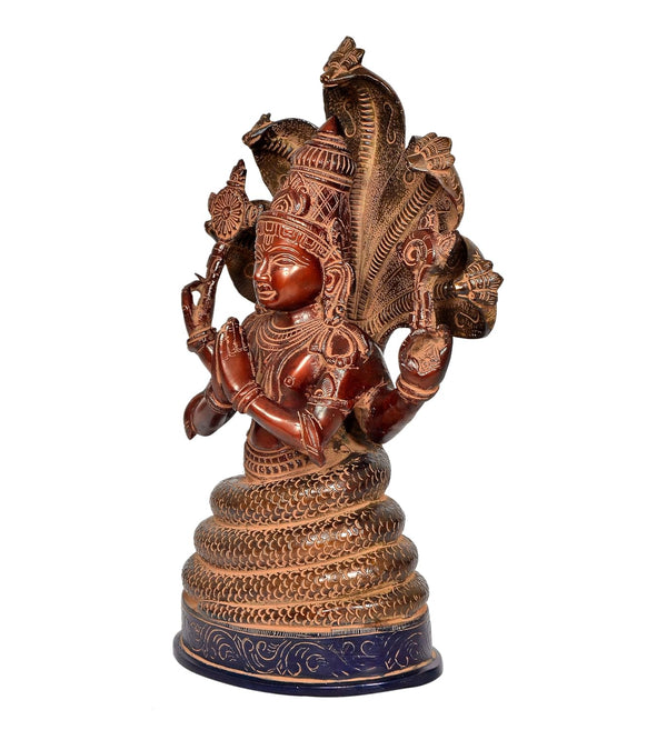Brass Patanjali Statue - Handcrafted Sage Patanjali Idol for Home Decor and Yoga Studio - Yoga Guru Figurine (Height 15 Inch) Study Setting
