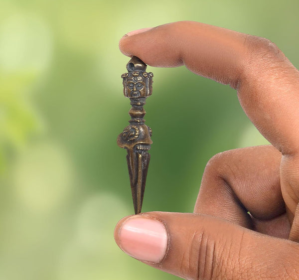 Brass Dorje Vajra Furba Phurpa (Height: 2.5 inch) Mandir Setting