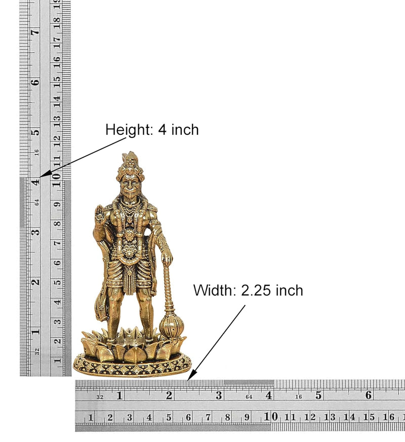 Bronze Hanuman Ji Standing Sculpture  (Height: 4 Inch)