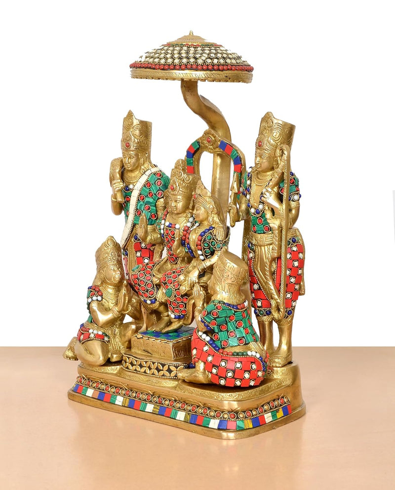 Brass Ram Darbar Brass Statue (Height :15 Inch)