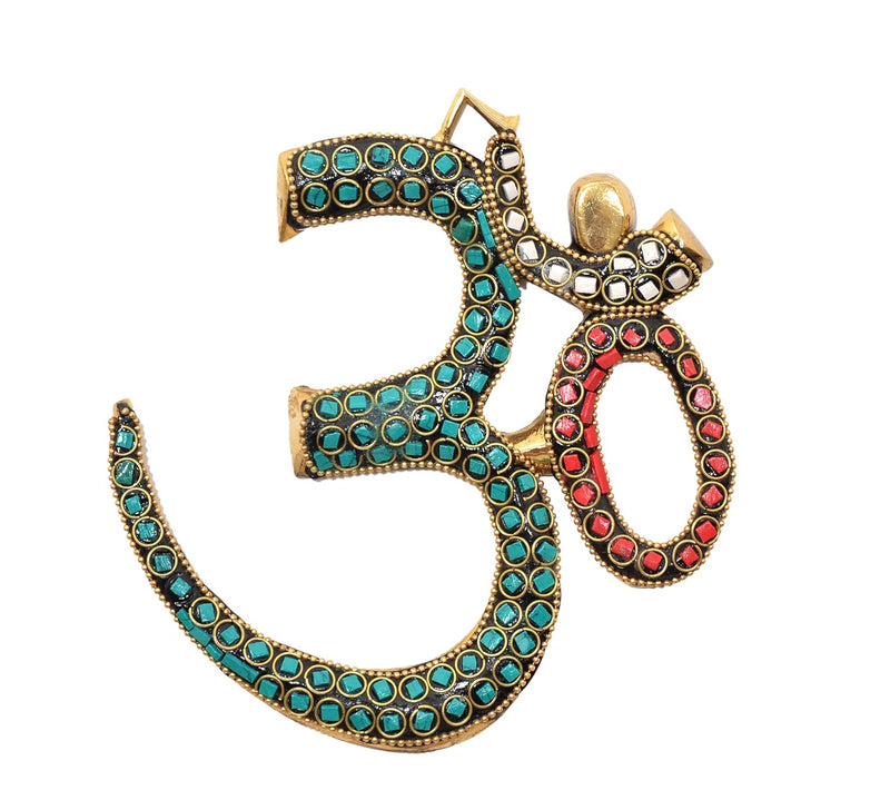 Brass OM Wall Hanging Sculpture (Height: 6 Inch) (Multicolor 1)