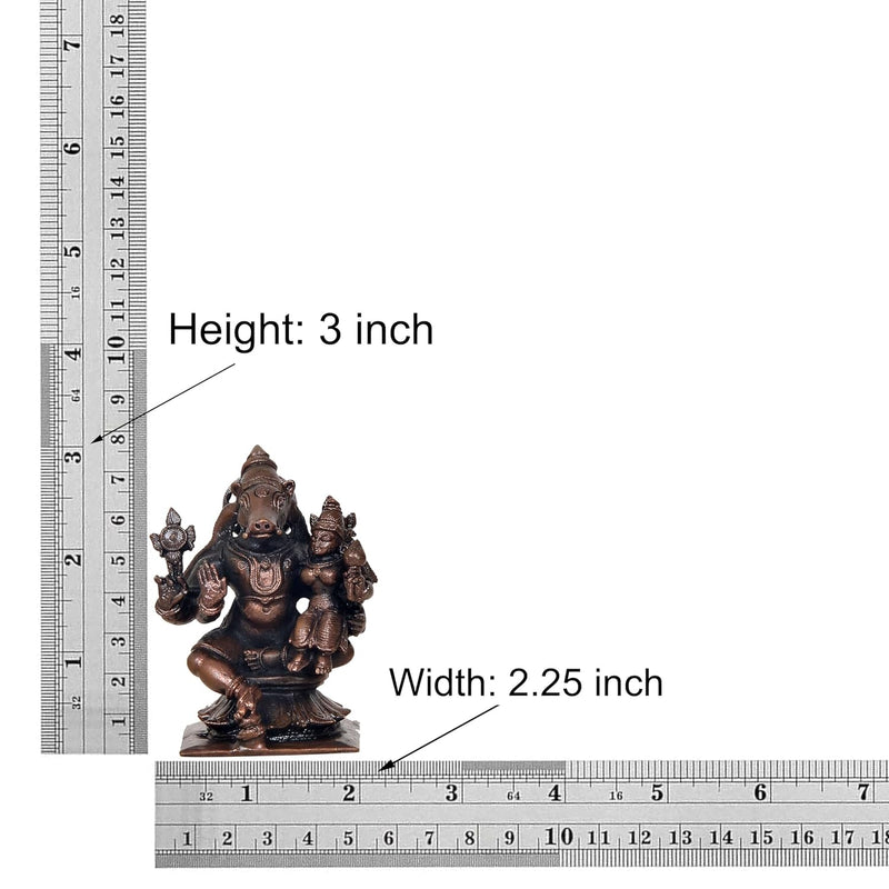 Copper Bhu Varaha Lakshmi Idol (Height 3 Inch)