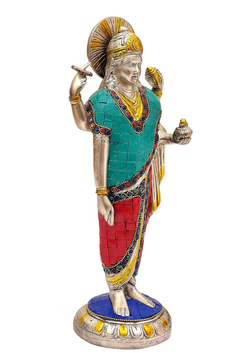 Dhanvantari The Physician of Gods Brass Statue Home Decor Height 12.5 Inch