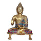 Brass Lord Buddha Abhaya Mudra Decorative Idol (Height: 21 inches)