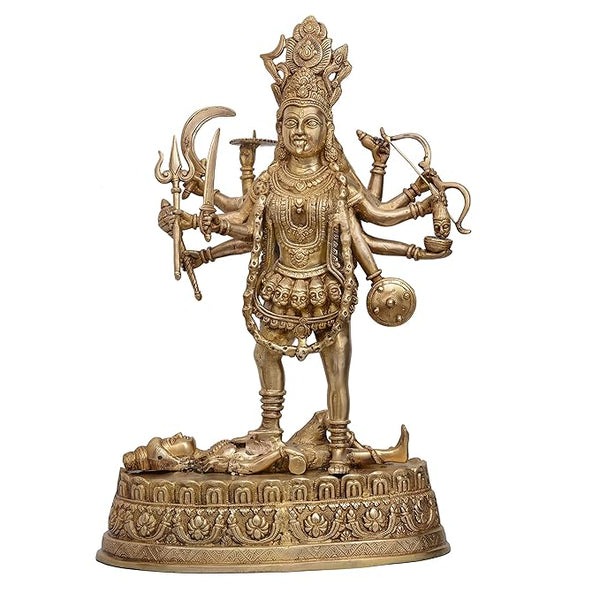 Maa Kali Idol Decorative Showpiece - (Brass) Mandir Setting