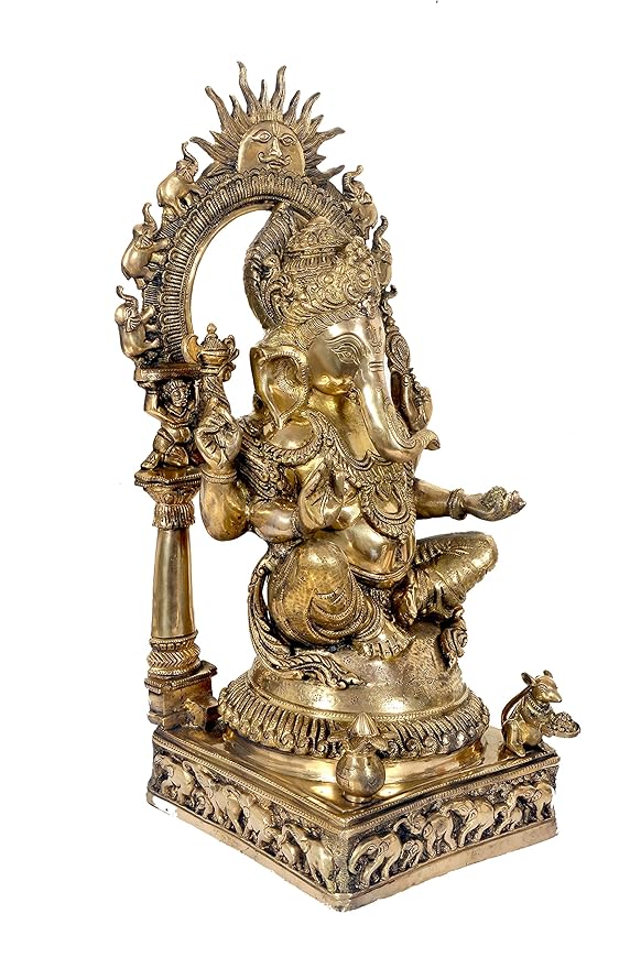 Brass Ganesha Murti (Height : 25 inch)