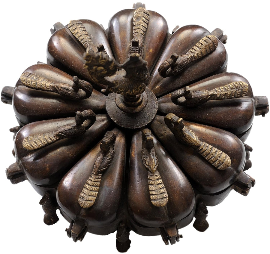 Brass Peacock Ritual Box with Lids statue (Height :5 Inches) Craft Detail