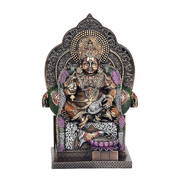 Bonded Bronze Kuber Murti Statue Idol for Diwali Pooja, Height : 7.5 inch Entryway Setting